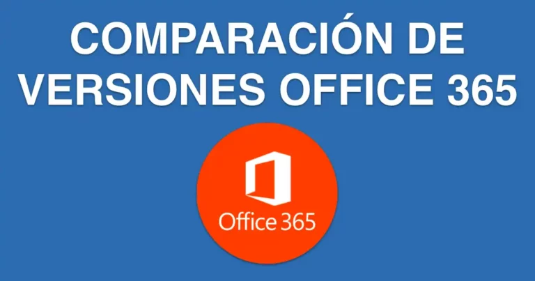 comparacion de las versiones de office 365